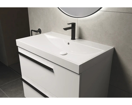 Badezimmerwaschtisch mit zwei Schubladen und Armatur