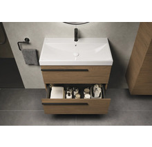 Waschtischunterschrank mit offenem Schubfach im Badezimmer