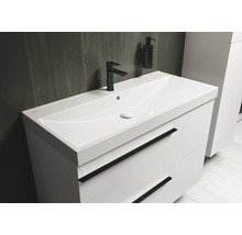 Waschtischunterschrank mit Waschbecken, Armatur und Seifenspender