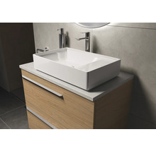 Waschtisch mit rechteckigem Aufsatzwaschbecken, Armatur und Unterschrank