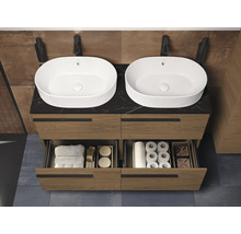 Badezimmermöbel mit Doppelwaschbecken, Schubladen und Aufbewahrungslösung