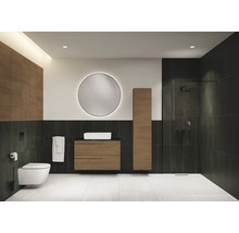 Modernes Badezimmer mit Waschtisch, Spiegelschrank, Toilette und Dusche