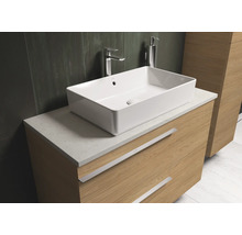 Waschtischunterschrank mit Aufsatzwaschbecken im Badezimmer