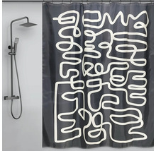 Duschvorhang mit abstraktem Muster und Duschsystem