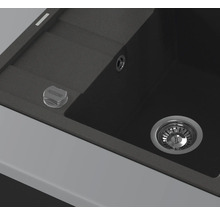 Spüle mit Siebkorbventil und Ablauffernbedienung