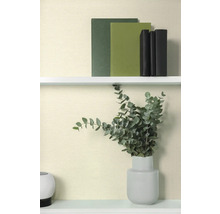 Dekorative Szene mit Büchern und Eukalyptus in einer Vase auf einem Regal