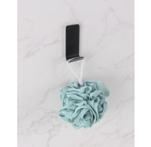 Badezubehör: Badeschwamm an schwarzem Haken