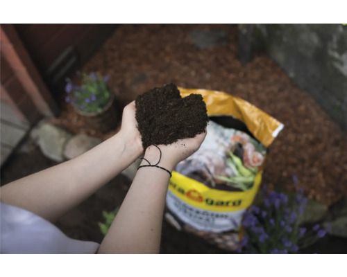 "Eine Person hält Blumenerde in den Händen