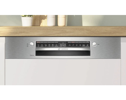 Bedienelemente eines Bosch Geschirrspülers aus Edelstahl