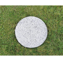 Runde Trittplatte aus Stein auf Rasen