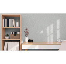 Arbeitszimmer mit Schreibtisch, Regal und Dekorationen für eine helle, organisierte Atmosphäre.