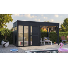 Gartenhaus mit Terrasse und Pool im Garten