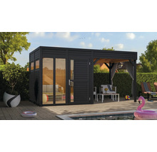 Gartenhaus mit Terrasse und Pool im Garten