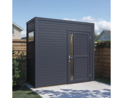 Holzgartenhaus mit Fenster und Tür