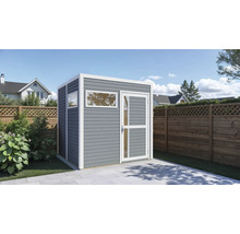 Gartenhaus mit Fenster und Tür im Außenbereich