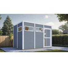 Gartenhaus aus Holz mit Fenstern und Tür