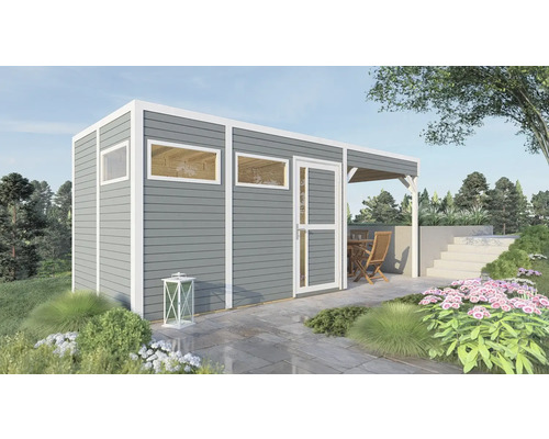 Gartenhaus mit Terrasse und Gartenanlage