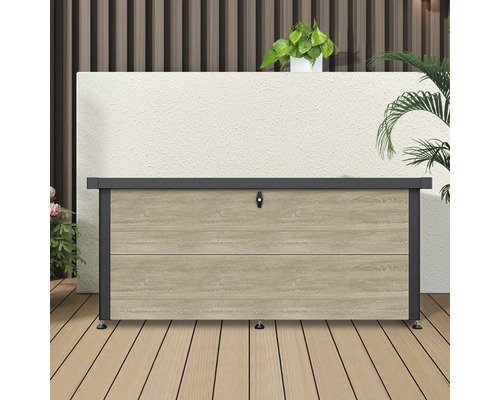 Aufbewahrungsbox aus Holz mit abschließbarem Deckel zur Aufbewahrung von Gartenartikeln