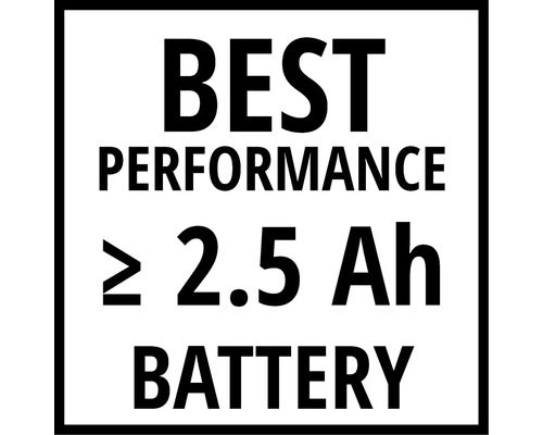 Beste Leistung mit einer Batterie von mindestens 2.5 Amperestunden