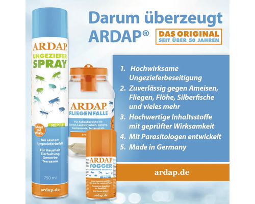 ARDAP Ungezieferspray, Fliegenfalle und Fogger zur Schädlingsbekämpfung
