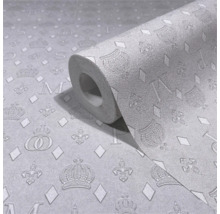 Rolle Papier-Tapete mit Kronen- und Buchstabenmuster