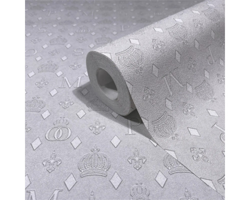 Rolle Papier-Tapete mit Kronen- und Buchstabenmuster