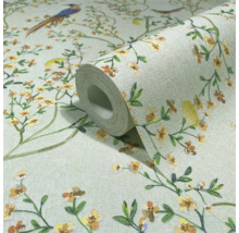 Tapetenrolle mit Blüten und Vogelmotiven
