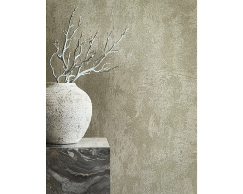 Szene mit Relief Tapete, Vase und Dekoration