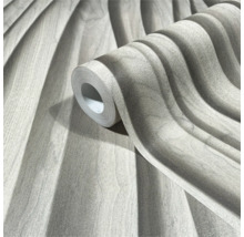 Rolle Tapete mit Holzoptik und Wellenmuster