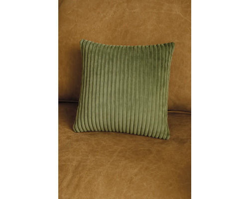Quadratisches Kissen aus geripptem Stoff
