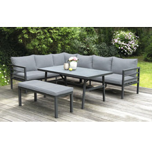 Gartensitzgruppe mit Sofa, Tisch und Bank für den Außenbereich