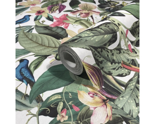 Tapetenrolle mit Blumen und Vogelmuster
