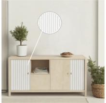 Sideboard mit Türen, Regalfach und geriffelten Elementen