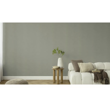 Wohnzimmer mit grauer Wandfarbe, Sofa, Tisch und Dekoration für eine helle und freundliche Atmosphäre