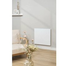 Wohnraum mit Wandheizung, Sessel und Dekoration