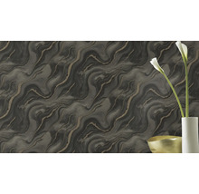 Tapete mit Marmormuster in Grau und Gold