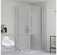 Eckdusche mit Dichtlippe in einem hellen Badezimmer