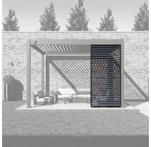 Pergola mit Lamellenwand im Gartenbereich