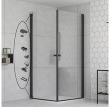 Eckdusche mit Montageelementen im Badezimmer