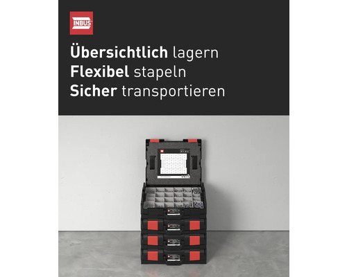 Stapelbare Inbus Boxen zur Aufbewahrung und zum Transport von Kleinteilen