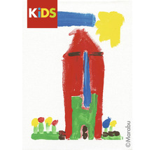 Kinderbild mit Haus, Sonne und Blumen