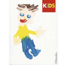 Kinderzeichnung einer Person mit Marabu Logo