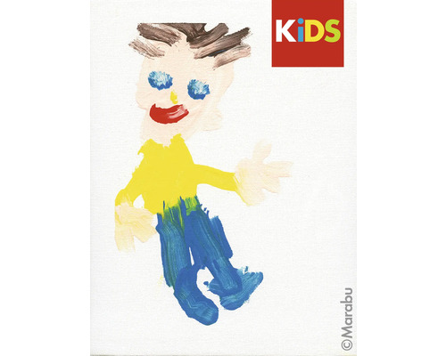 Kinderzeichnung einer Person mit Marabu Logo