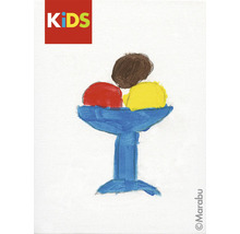 Gemaltes Eis mit blauem Eisbecher