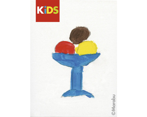 Gemaltes Eis mit blauem Eisbecher