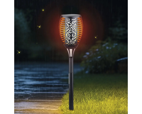 Dekorative Gartenfackel mit Flammeneffekt für den Außenbereich.