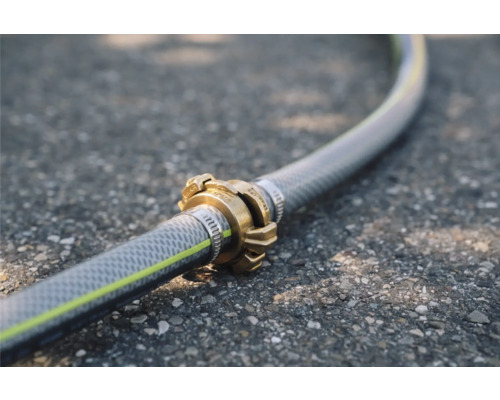 Gartenschlauch mit Messing Schnellkupplung und Schlauchschelle