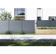 Moderne Gartenzaun-Gestaltung mit Holz- und Steinelementen