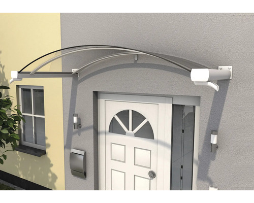 Vordach aus Glas über einer Haustür