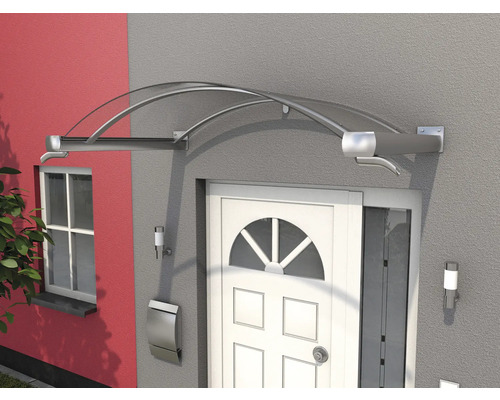 Vordach aus Glas über einer Haustür